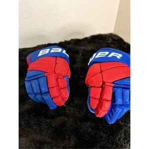 Bauer Red and Blue Hockey Gloves